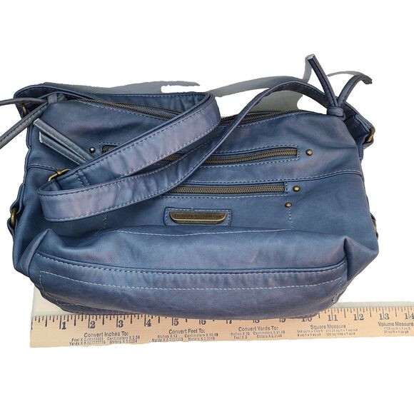 Stone Mountain USA Blue Crossbody Purse Shoulder Messenger Bag Adjustable Strap - Picture 5 of 13